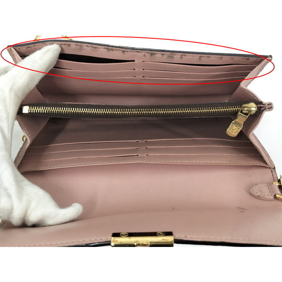 Louis Vuitton Portefeuille Croisette Chain Wallet Damier Ebene - Picture 7 of 7